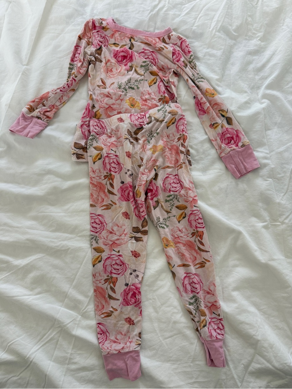 Caden lane pink floral bamboo pjs 2T